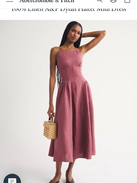 Abercrombie & Fitch Dresses & Skirts - Abercrombie & Fitch Rose Mauve Linen Halter Midi Dress